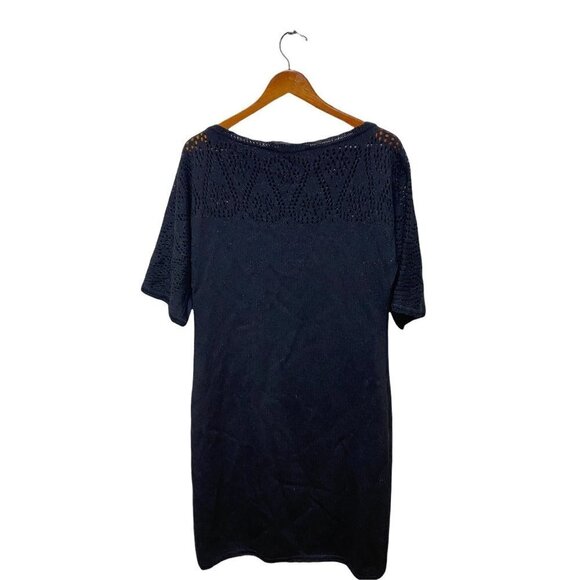 St. John Womens Black Crew Neck Knitted Mini Dress Sz 6 - Picture 9 of 9